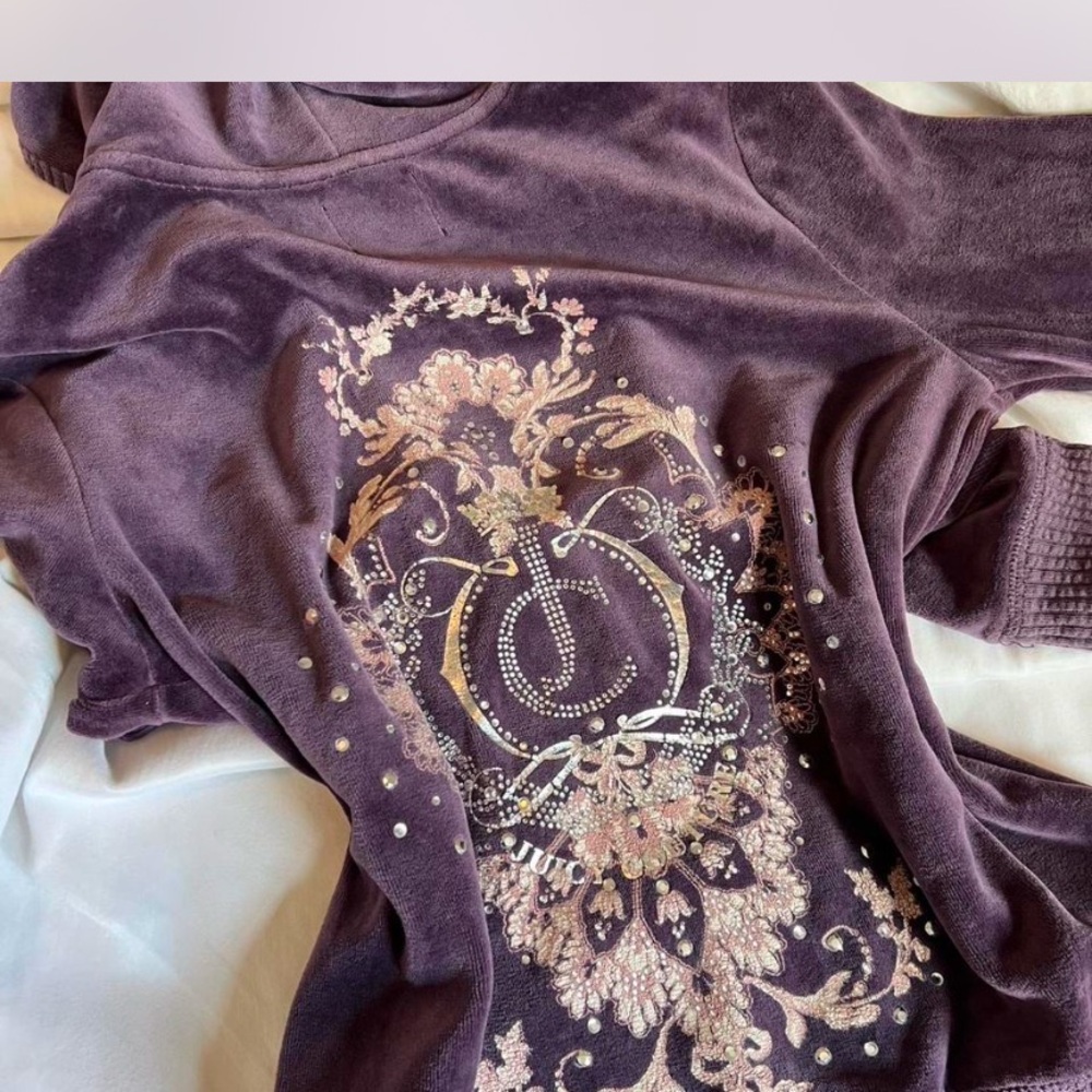 Purple Embellished Sweatshirt